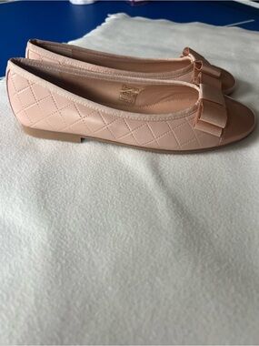 Quilted Bow Ballet Flats in Blush for Girls